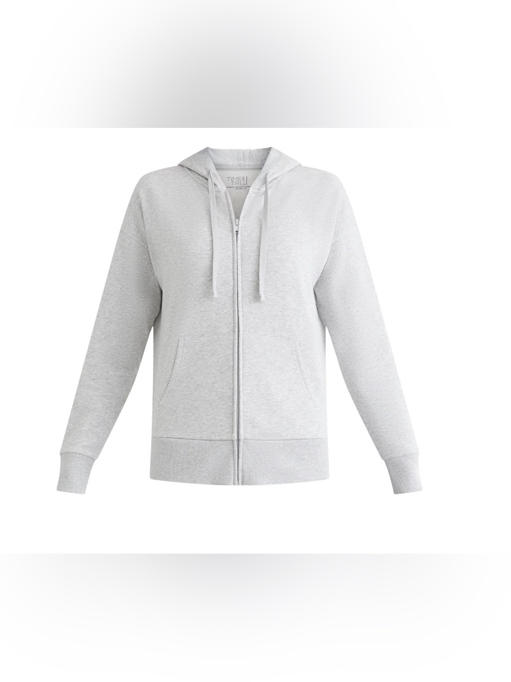 Time & Tru Zip Up Women’s Jacket Relaxed Fit Casual Loungewear Grey Small NWT
